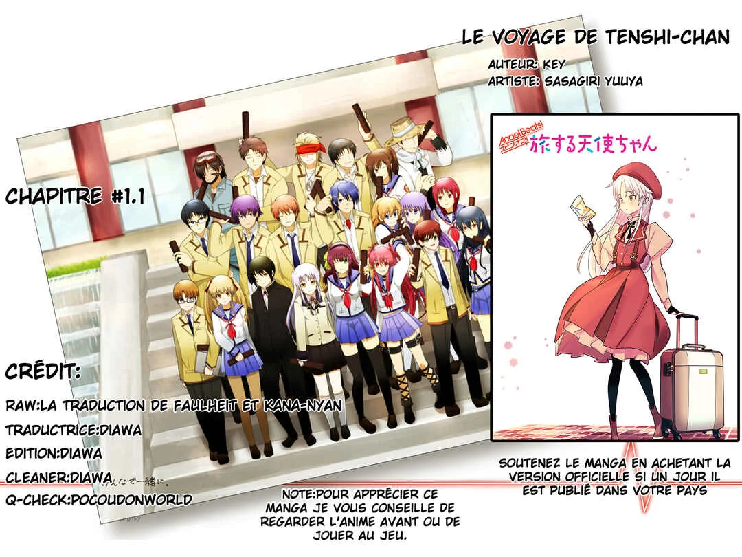 Angel Beats! Spin-off!! Tabisuru Tenshi-chan Chapitre 1.1: Tenshi-chan se rend à Yokohama : premier acte - Page 1