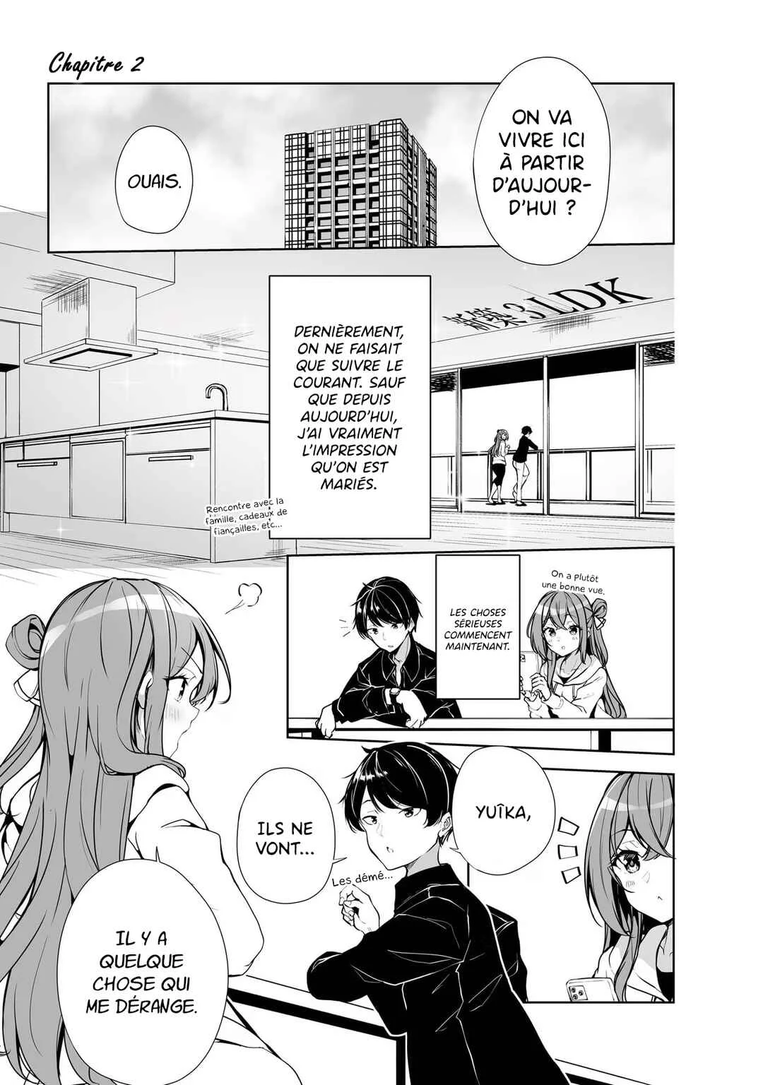 Danshi dato Omotteita Osananajimi tono Shinkon Seikatsu ga Umaku Ikisugiru Ken ni Tsuite Chapitre 2 - Page 2