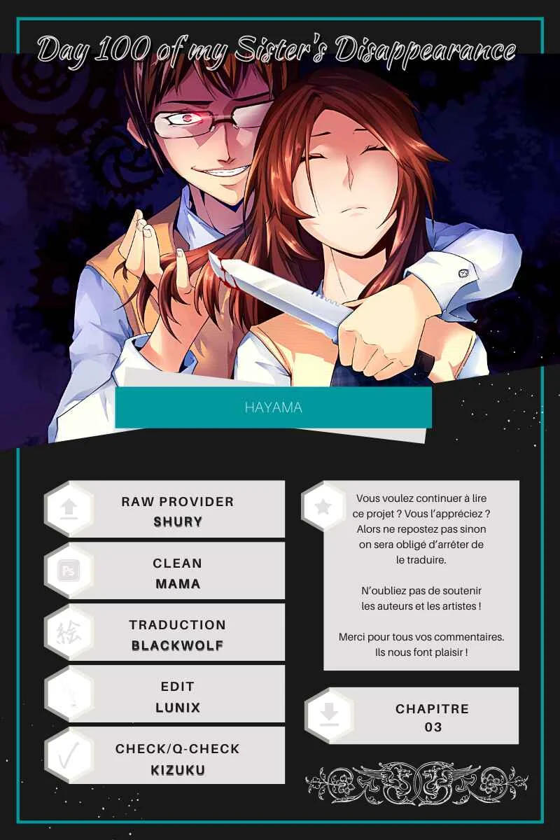 Day 100 of My Sister's Disappearance Chapitre 3 - Page 1