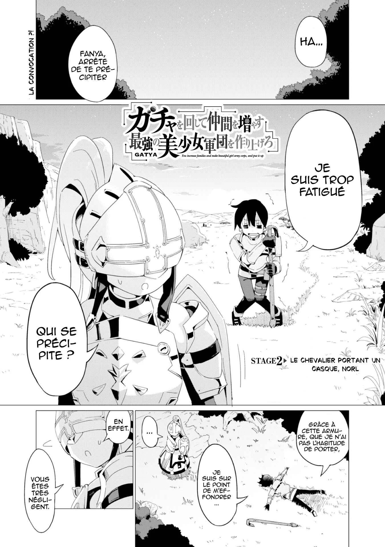 Gacha wo Mawashite Nakama wo Fuyasu - Saikyou no Bishoujo Gundan wo Tsukuriagero Chapitre 2: Norl, le chevalier portant un casque - Page 2