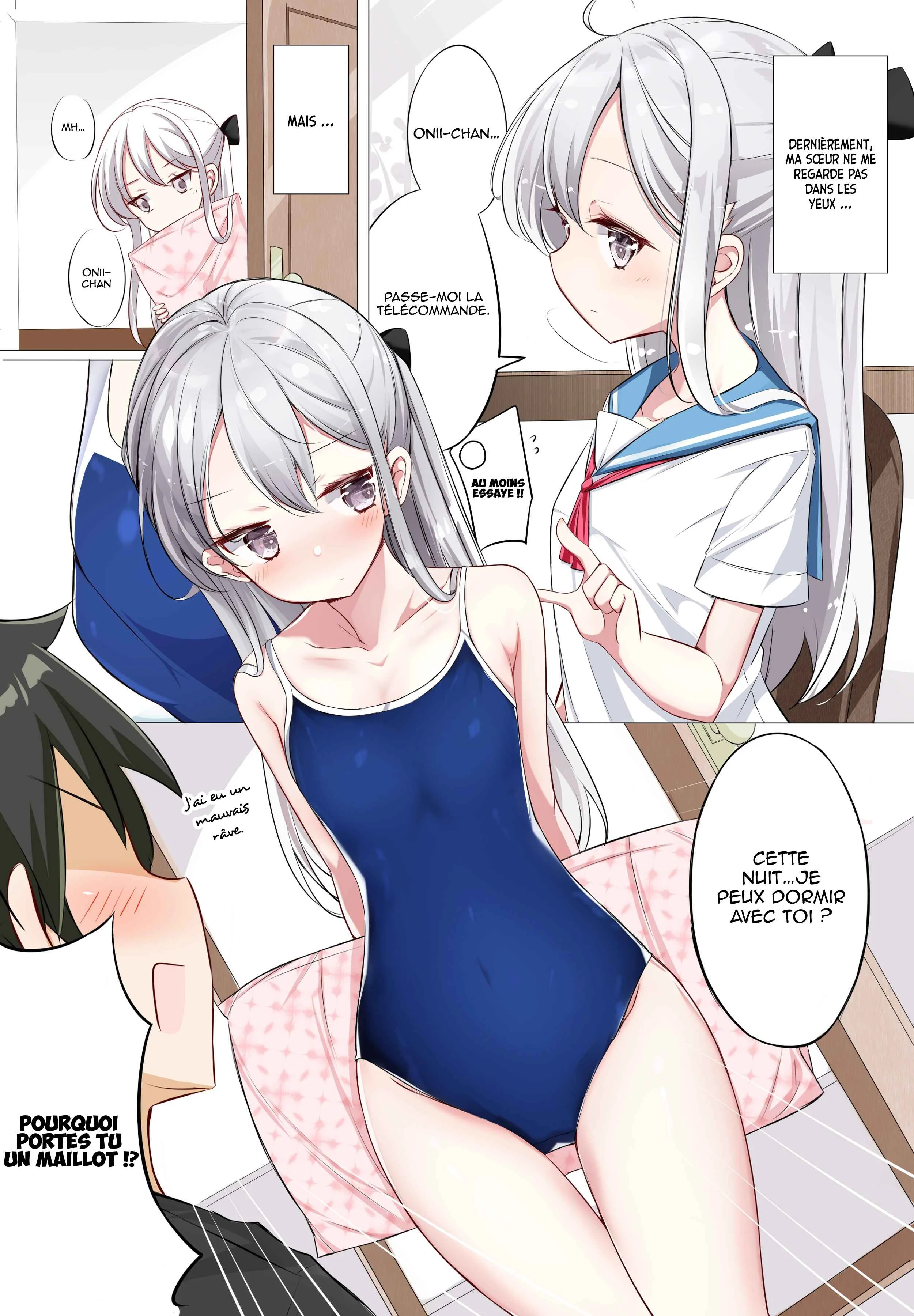 Imouto ga Ichi Nichi Ikkai Shika Me wo Awasete Kurenai. Chapitre 2: ma petite soeur en maillot de bain ne me regarde qu'une fois par jour - Page 1
