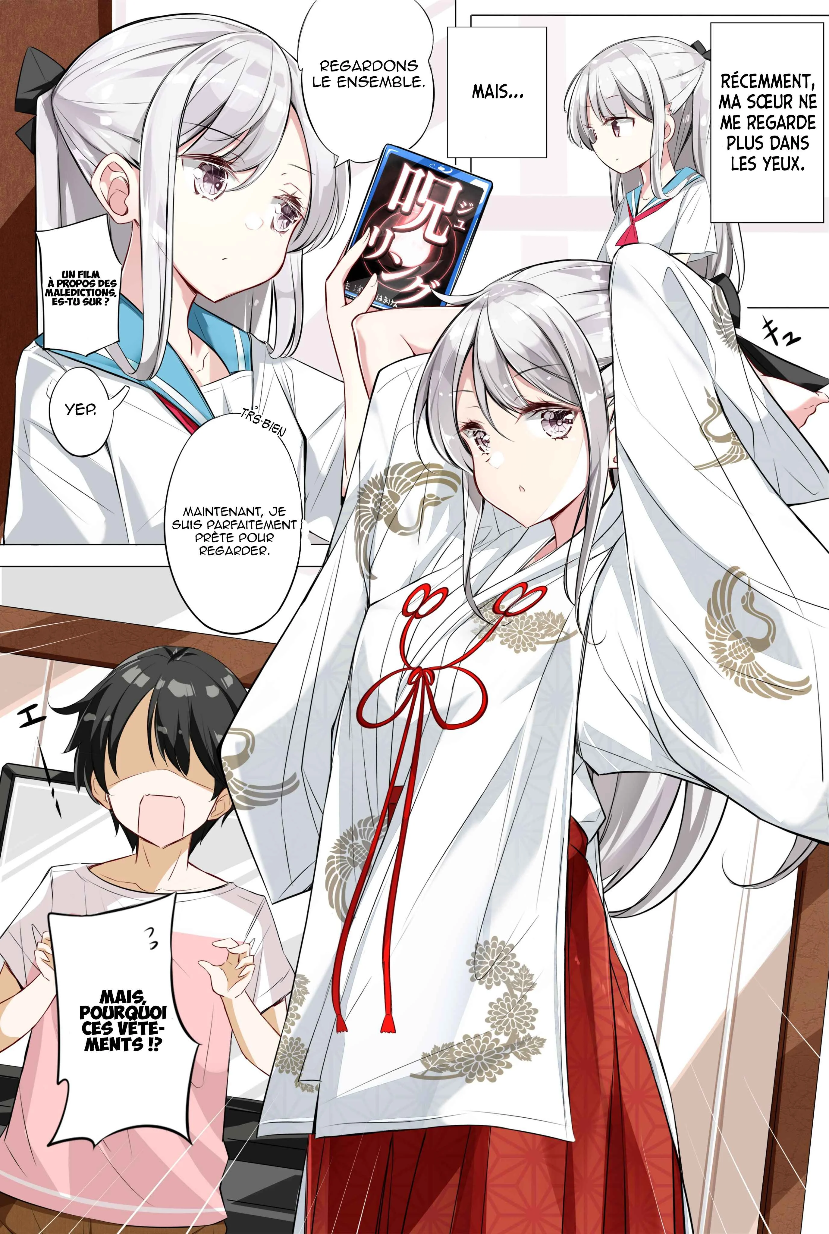 Imouto ga Ichi Nichi Ikkai Shika Me wo Awasete Kurenai. Chapitre 4: Ma sœur habillée en miko ne me regarde dans les yeux qu'une fois par jour. - Page 1