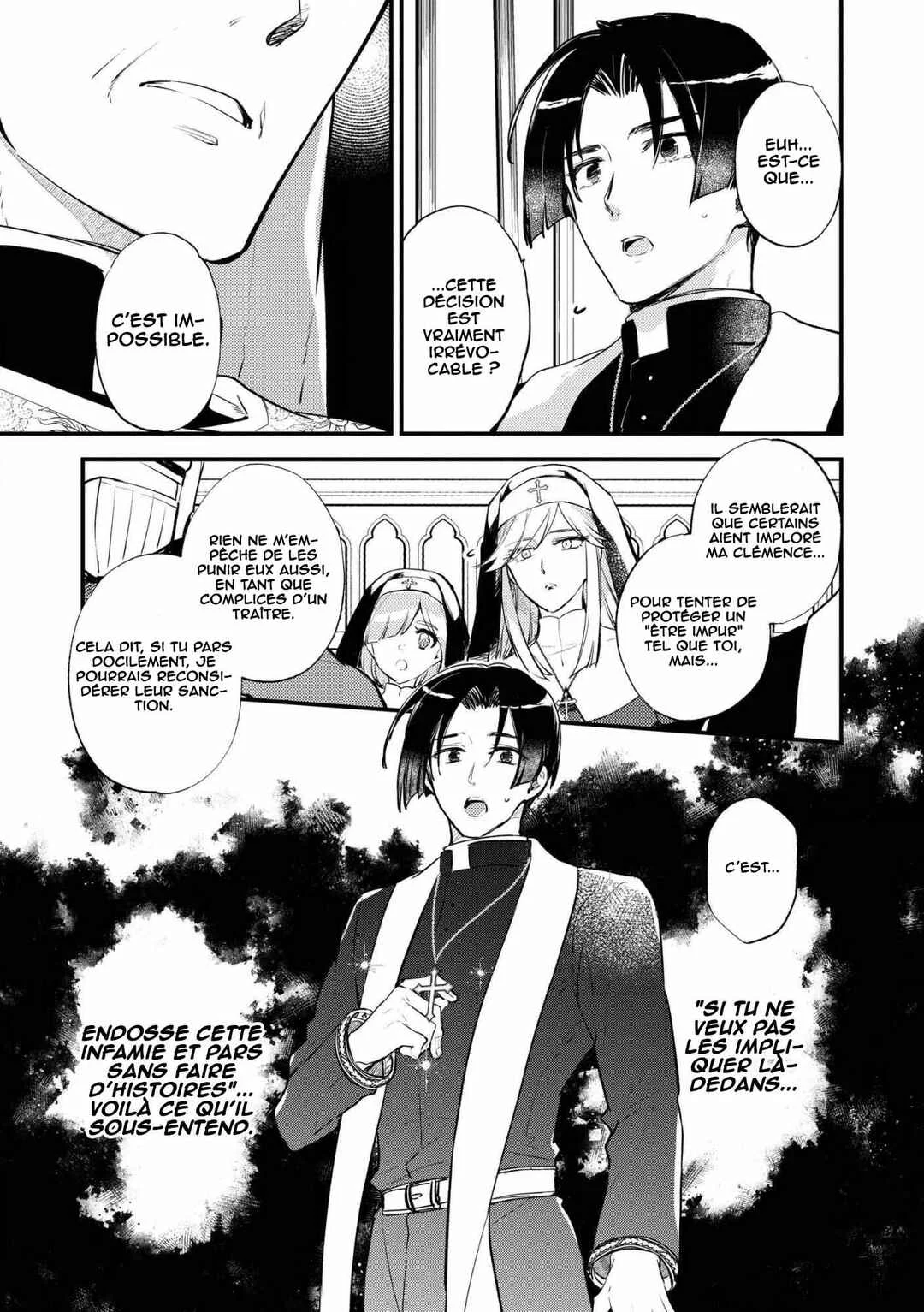 "[Jashin no Chi] ga Nagareteiru" to Iware, Shinsei Kyoukai wo Tsuihou Sareta Shinpu desu. ~Rifujin na Riyuu de Kyoukai wo Oidasaretara, Shinkou Taishou no Megami-sama mo Issho ni Tsuitekichaimashita~ Chapitre 1: Le banni de l'église - Page 7