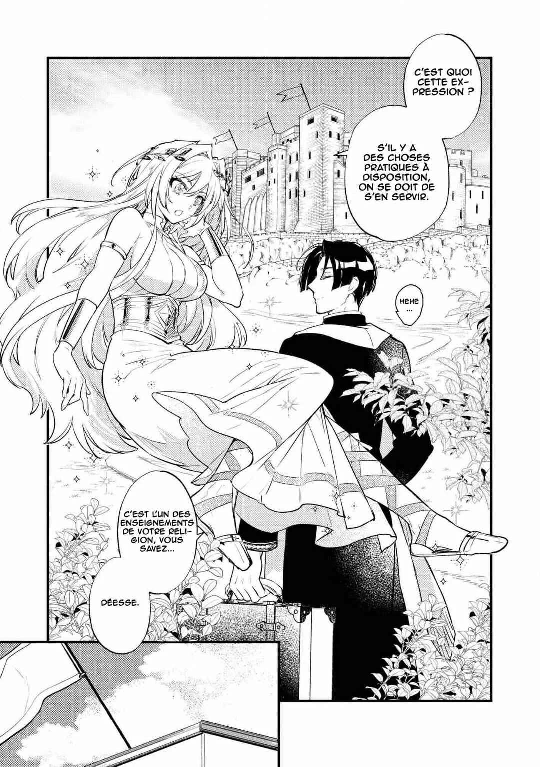 "[Jashin no Chi] ga Nagareteiru" to Iware, Shinsei Kyoukai wo Tsuihou Sareta Shinpu desu. ~Rifujin na Riyuu de Kyoukai wo Oidasaretara, Shinkou Taishou no Megami-sama mo Issho ni Tsuitekichaimashita~ Chapitre 1: Le banni de l'église - Page 35