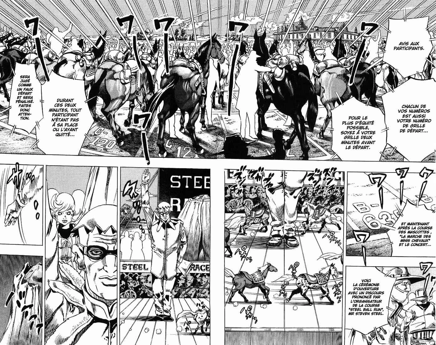 JoJo no Kimyou na Bouken: Part 7 - Steel Ball Run Chapitre 4: 25 septembre 1890, 7h06. Commence dans trois heures. - Page 17