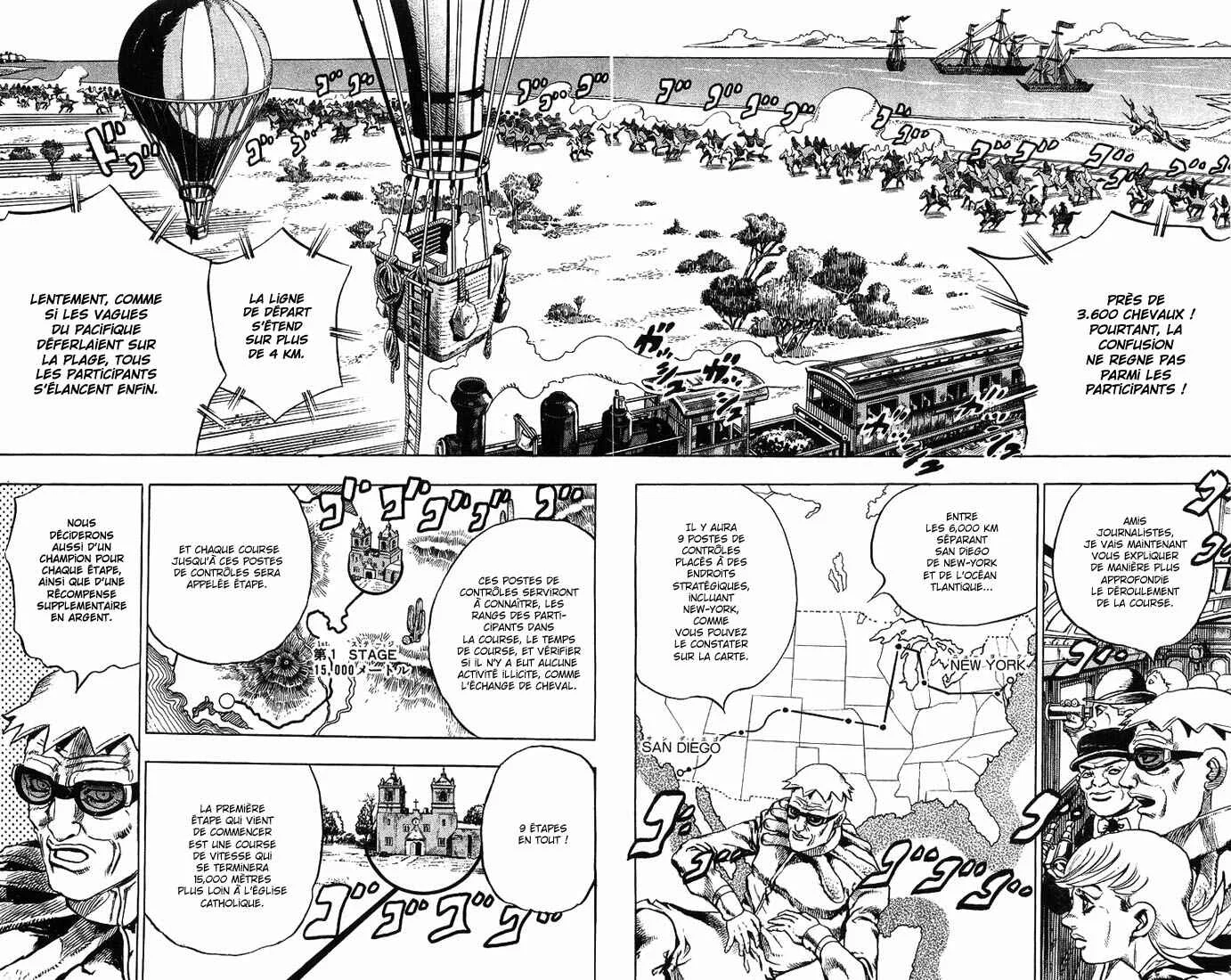 JoJo no Kimyou na Bouken: Part 7 - Steel Ball Run Chapitre 5: 1st. STAGE 15,000 metres - Page 3