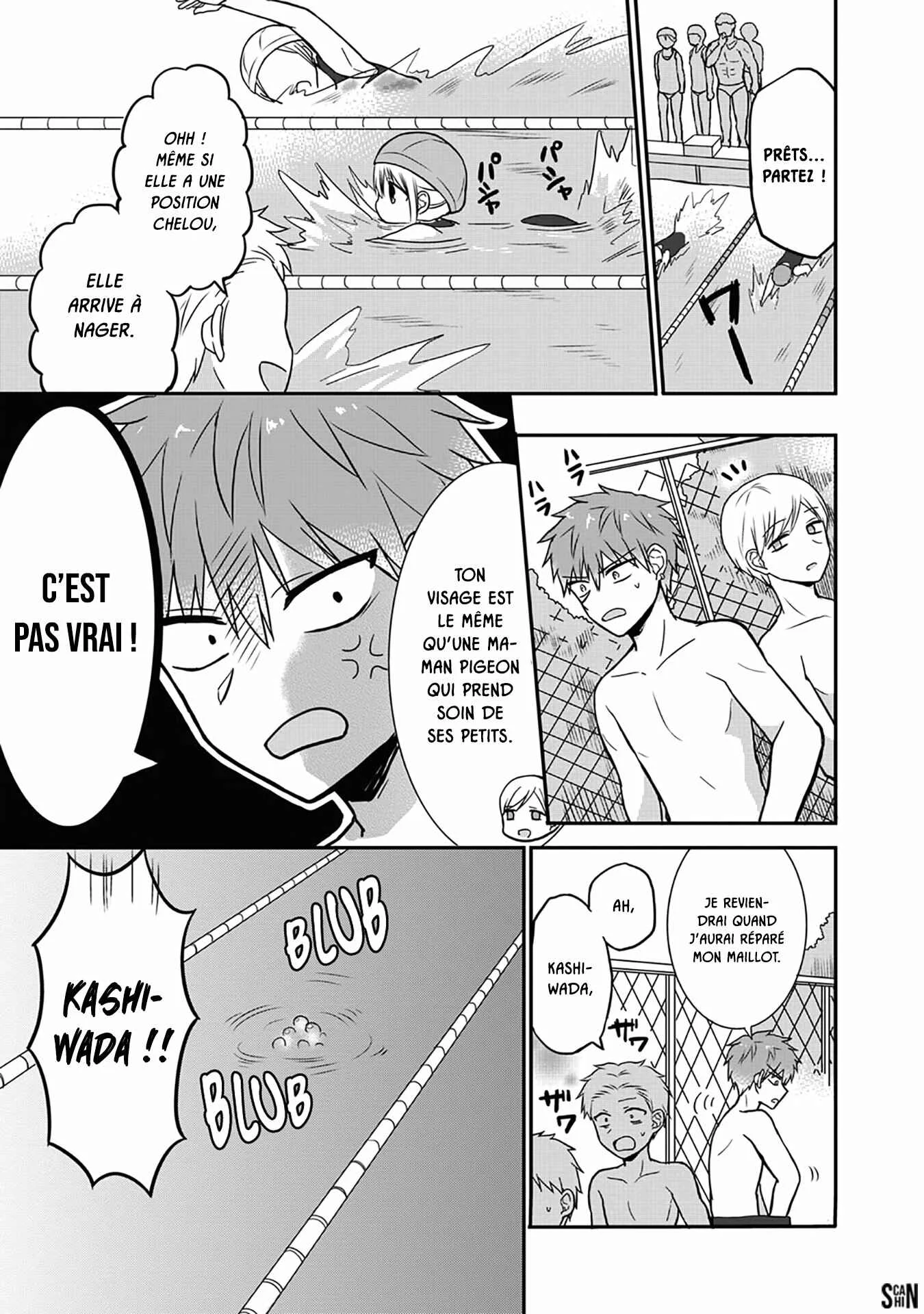 Kao ni Denai Kashiwada-san to Kao ni Deru Oota-kun Chapitre 4: Natation avec Kashiwada et Oota - Page 7