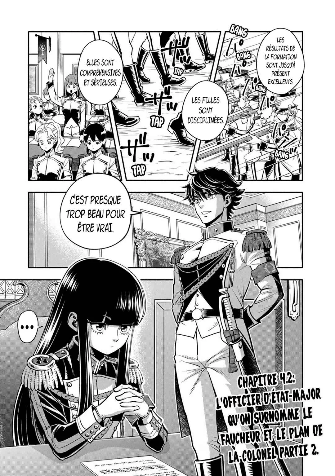 Musket Girls! ~Tensei Sanbou to Senretsu Otome-tachi~ Chapitre 4.2: L'officier D'état-major Qu'on Surnomme Le Faucheur Et Le Plan De La Colonel Partie 2 - Page 1