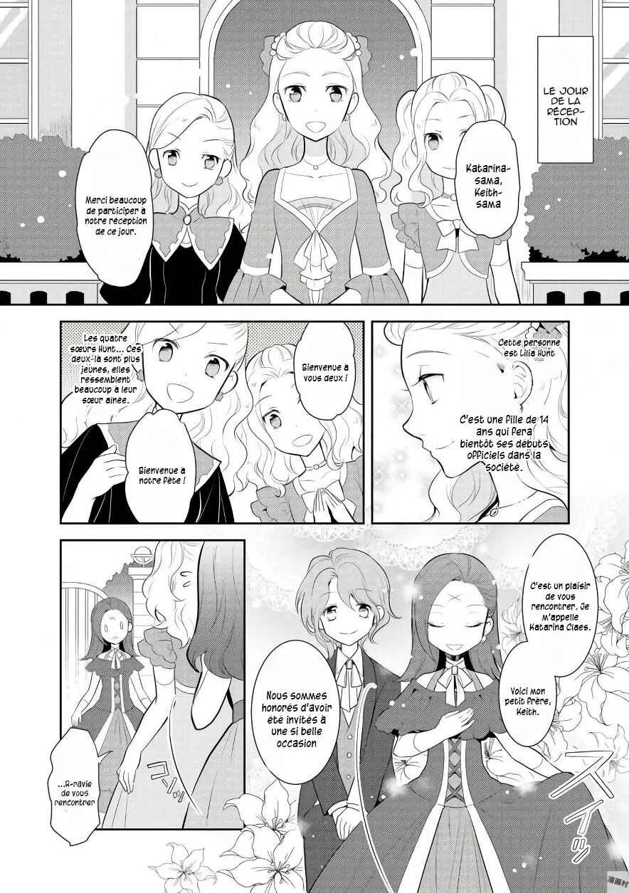 Otome Game no Hametsu Flag shika nai Akuyaku Reijou ni Tensei shite shimatta... Chapitre 3: Ma première réception et une nouvelle amie - Page 7