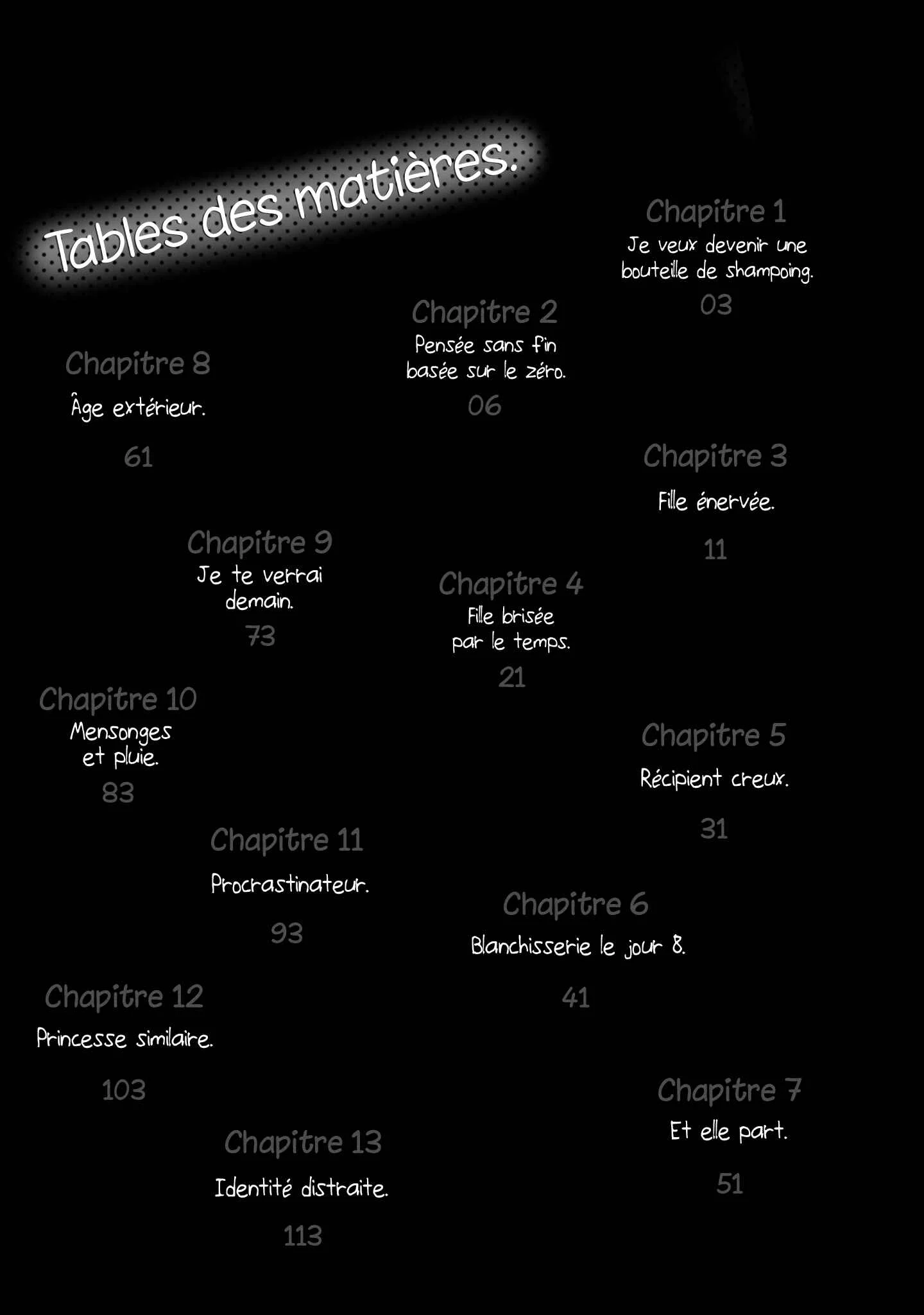 She Doesn't Know Why She Lives. Chapitre 1: Je veux devenir une bouteille de shampoing. - Page 4