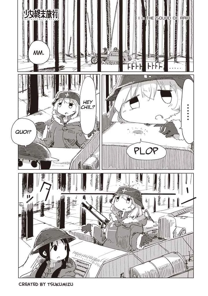 Shoujo Shuumatsu Ryoukou Chapitre 12: Le son de la pluie - Page 1