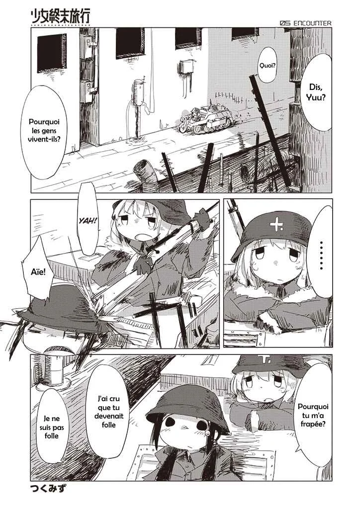 Shoujo Shuumatsu Ryoukou Chapitre 6: Rencontre - Page 1