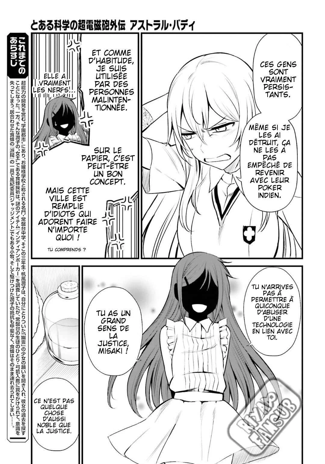 Toaru Kagaku no Railgun Gaiden - Astral Buddy Chapitre 8: Ses sentiments les plus profonds. - Page 3