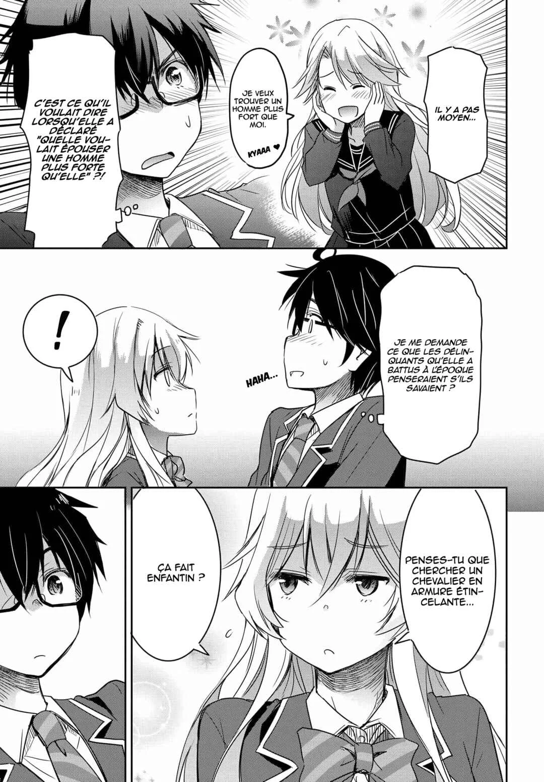 Watashi yori Tsuyoi Otoko to Kekkon shitai no - Seiso na Biji Seito Kaichou (Jitsu wa Moto Banchou) no Himitsu wo Shiru Inkya (Jitsu wa Kanojo wo Koeru Saikyou no Yankee) Chapitre 1 - Page 35