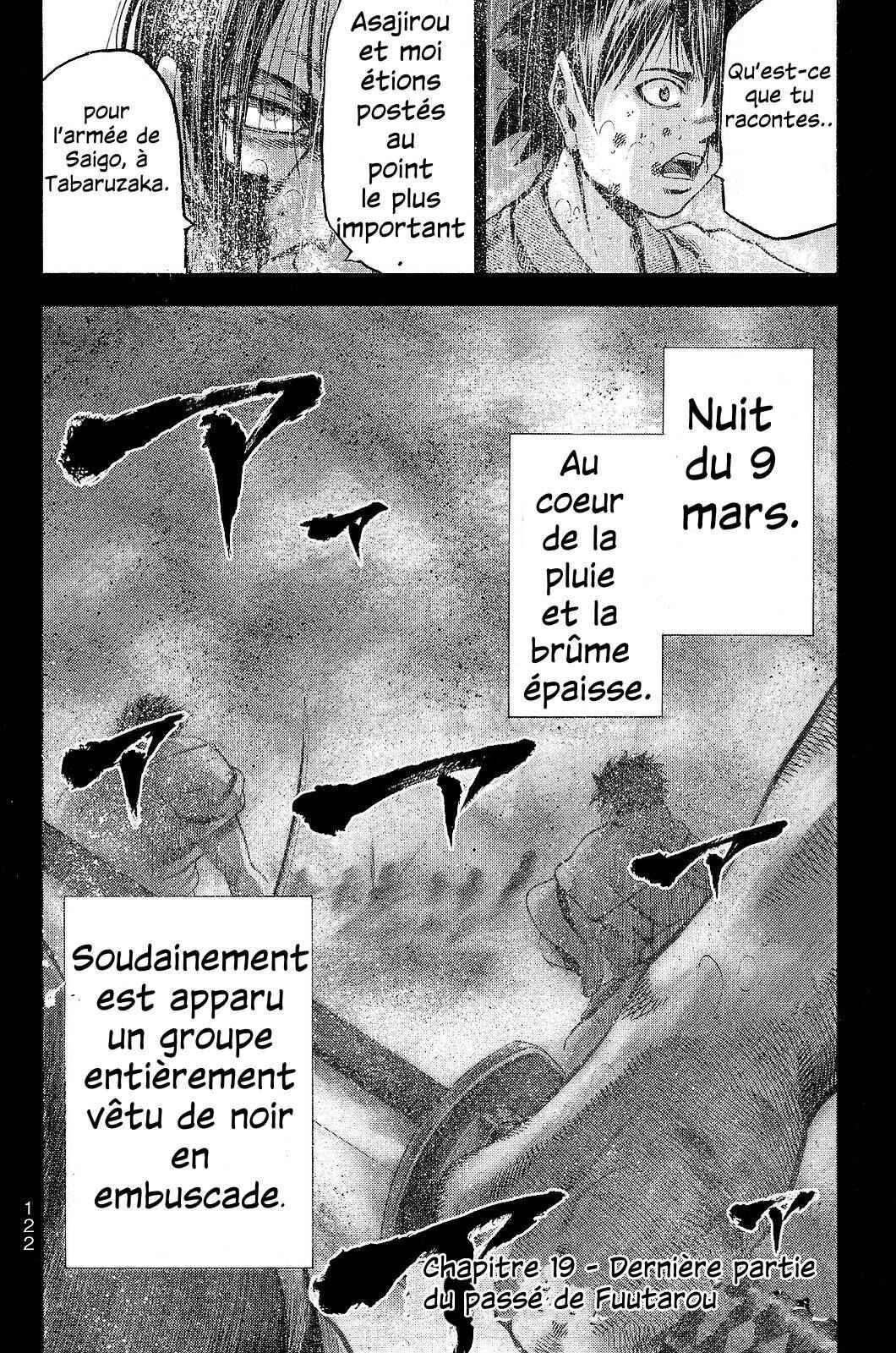 Yukikaze White Wind: The Legend of Meiji Era Martial Arts Chapitre 19: Chapitre 19 - Dernière partie du passé de Fuutarou - Page 1