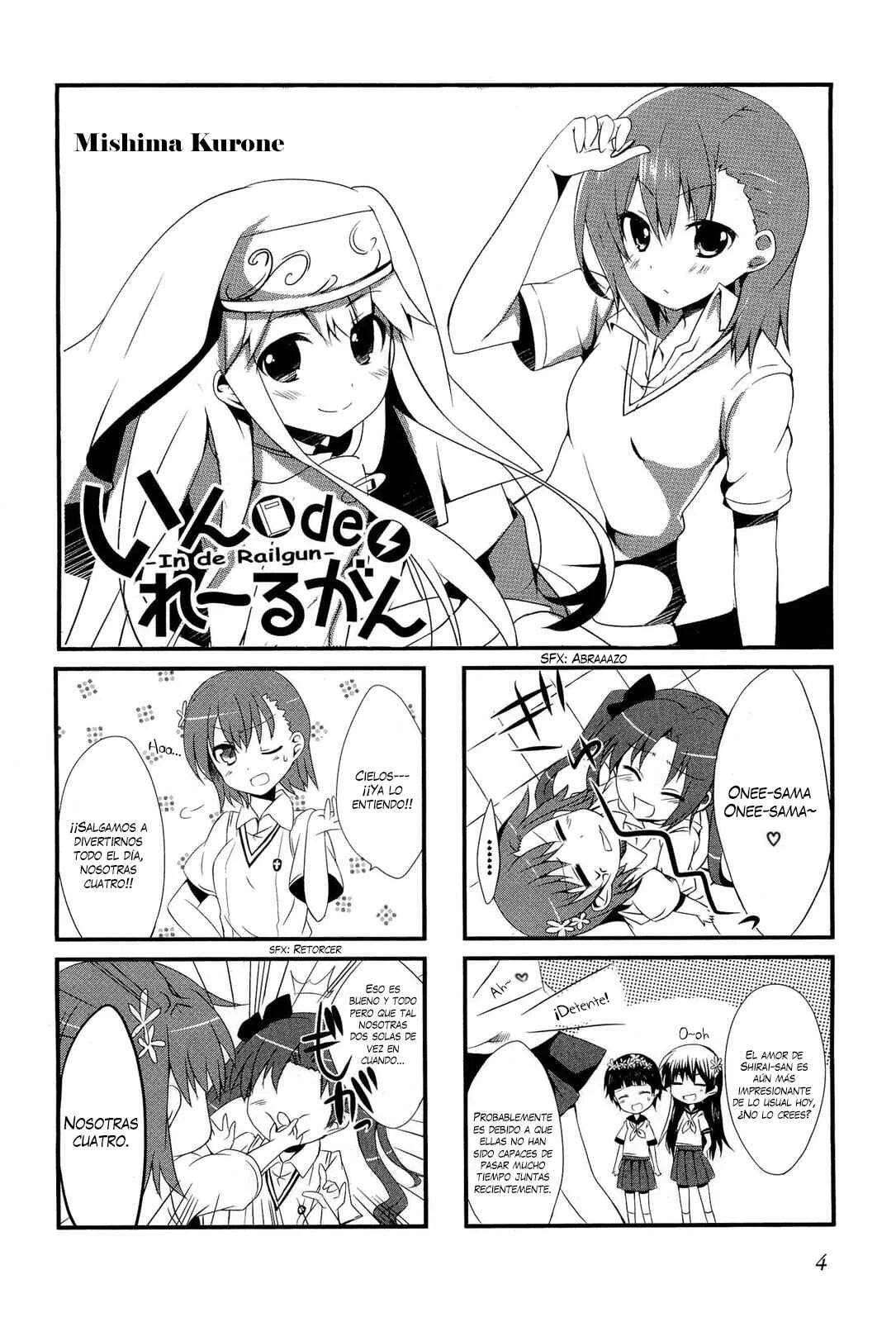4-koma Koushiki Anthology - Toaru Kagaku no Railgun x Toaru Majutsu no Index Capítulo 1: In de Railgun (por Mishima Kurone) - Page 5