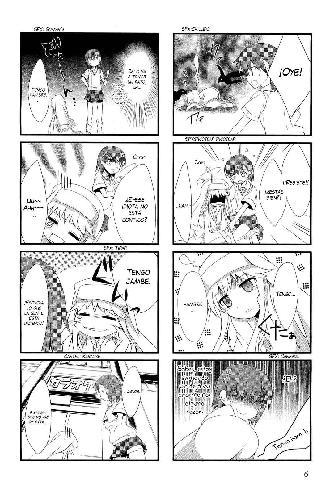 4-koma Koushiki Anthology - Toaru Kagaku no Railgun x Toaru Majutsu no Index Capítulo 1: In de Railgun (por Mishima Kurone) - Page 7