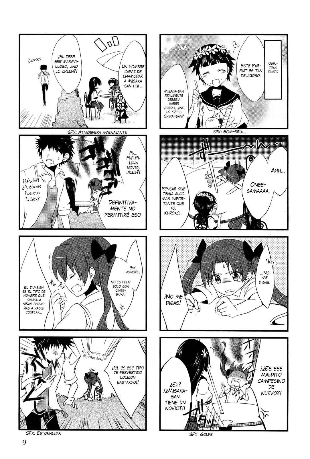 4-koma Koushiki Anthology - Toaru Kagaku no Railgun x Toaru Majutsu no Index Capítulo 1: In de Railgun (por Mishima Kurone) - Page 10
