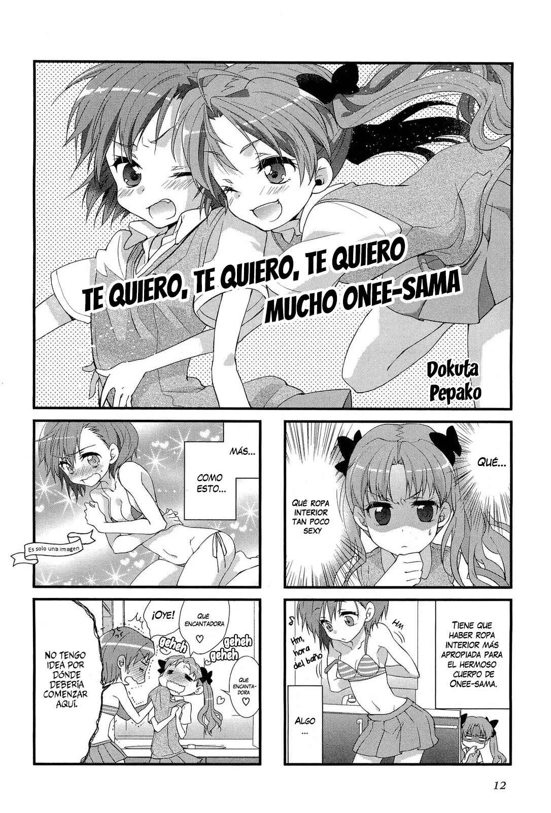 4-koma Koushiki Anthology - Toaru Kagaku no Railgun x Toaru Majutsu no Index Capítulo 2: Te quiero, te quiero, te quiero mucho Onee-sama - Page 1