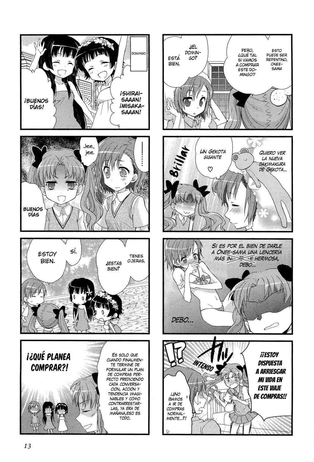 4-koma Koushiki Anthology - Toaru Kagaku no Railgun x Toaru Majutsu no Index Capítulo 2: Te quiero, te quiero, te quiero mucho Onee-sama - Page 2