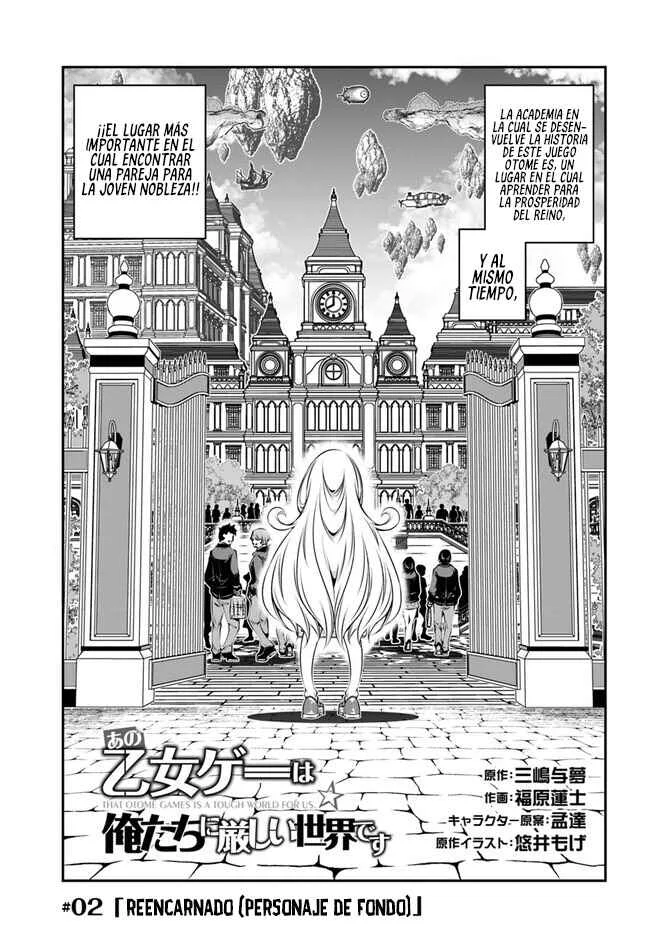 Ano Otome Game wa Oretachi ni Kibishii Sekai desu Capítulo 2: Reencarnado (Personaje de Fondo) - Page 1