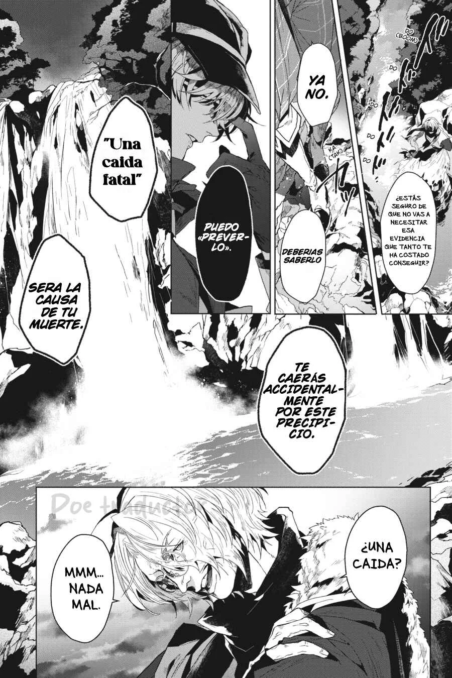 Bungo Stray Dogs Gaiden - Ayatsuji Yukito VS. Kyougoku Natsuhiko Capítulo 0: Epílogo "La cascada del Señor de los espíritus" /Tarde /Lluvia ligera - Page 13