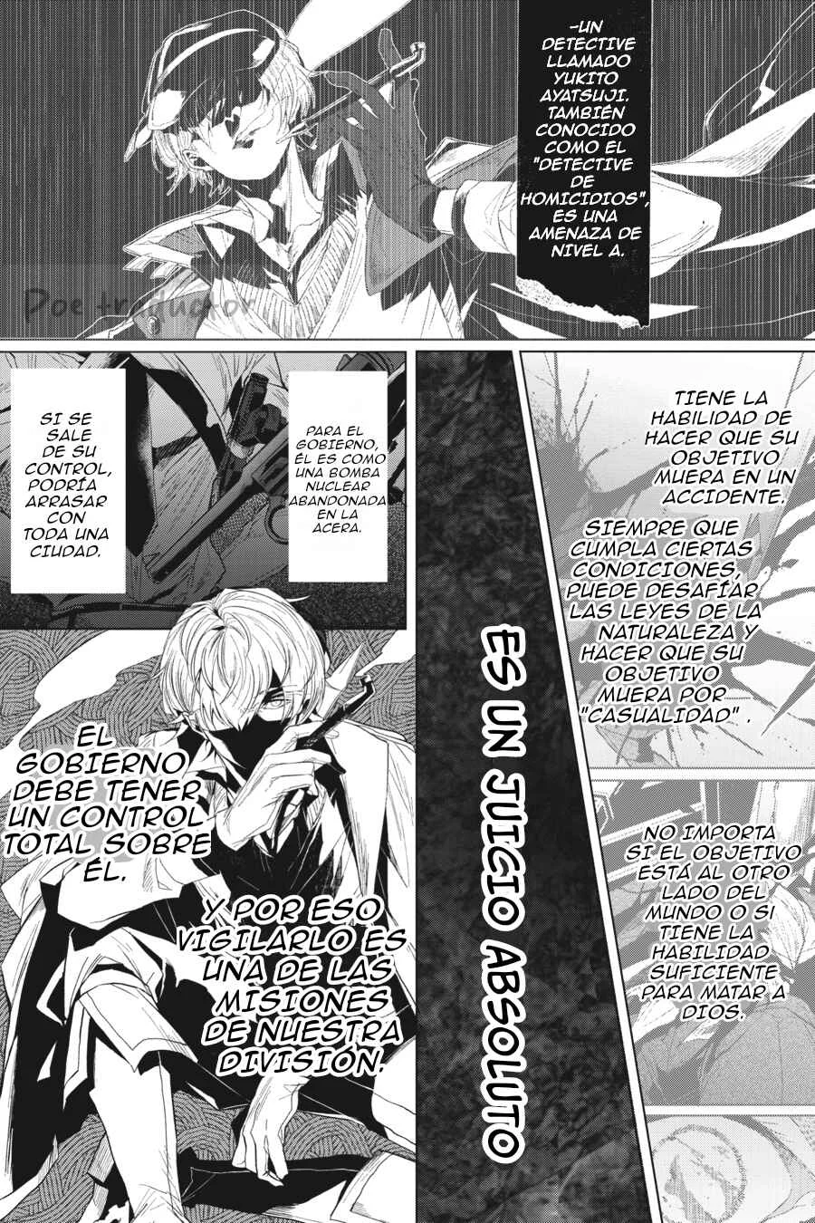 Bungo Stray Dogs Gaiden - Ayatsuji Yukito VS. Kyougoku Natsuhiko Capítulo 2: "Frente a la base secreta de la división especial (Mañana/soleado)" - Page 6
