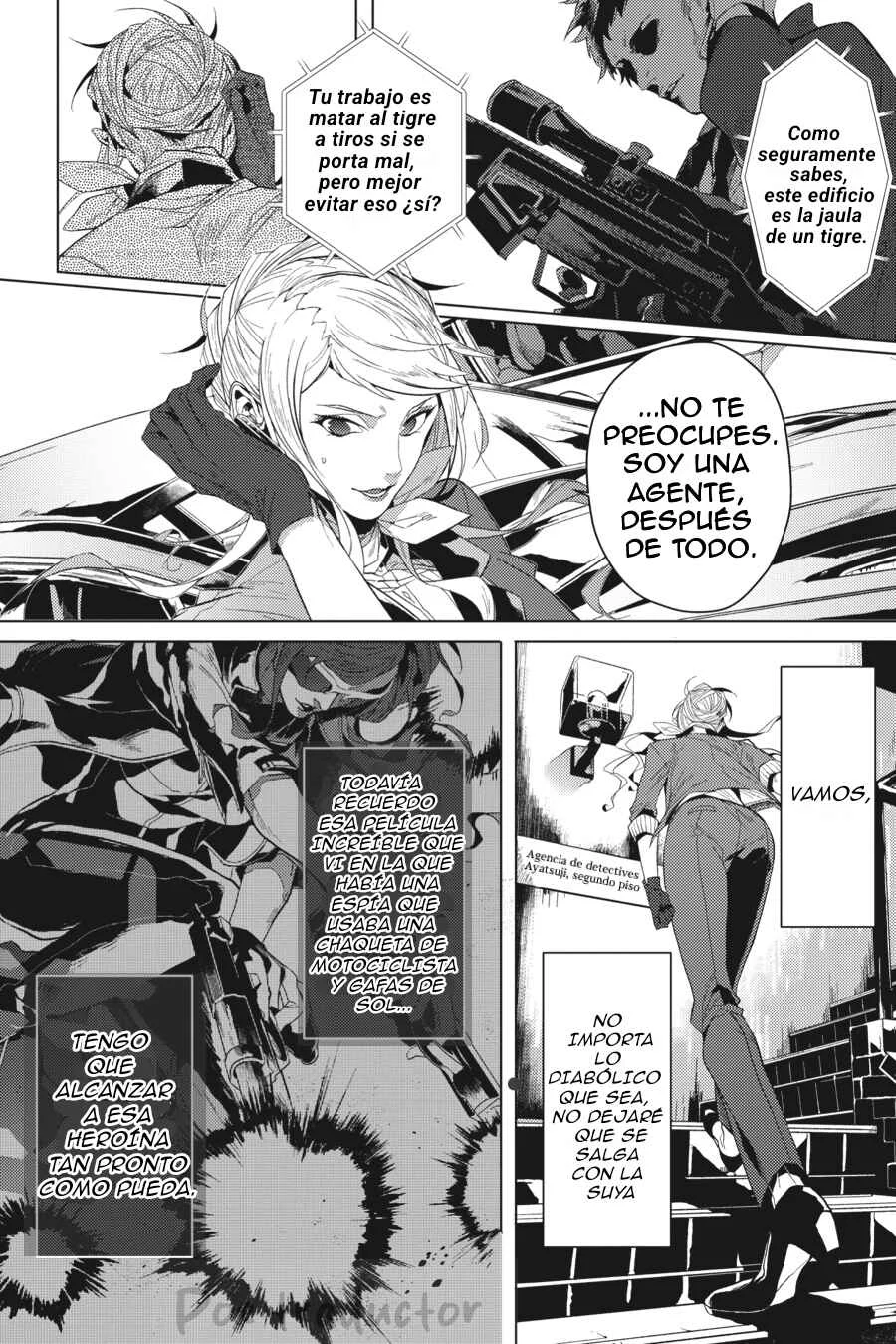 Bungo Stray Dogs Gaiden - Ayatsuji Yukito VS. Kyougoku Natsuhiko Capítulo 2: "Frente a la base secreta de la división especial (Mañana/soleado)" - Page 9