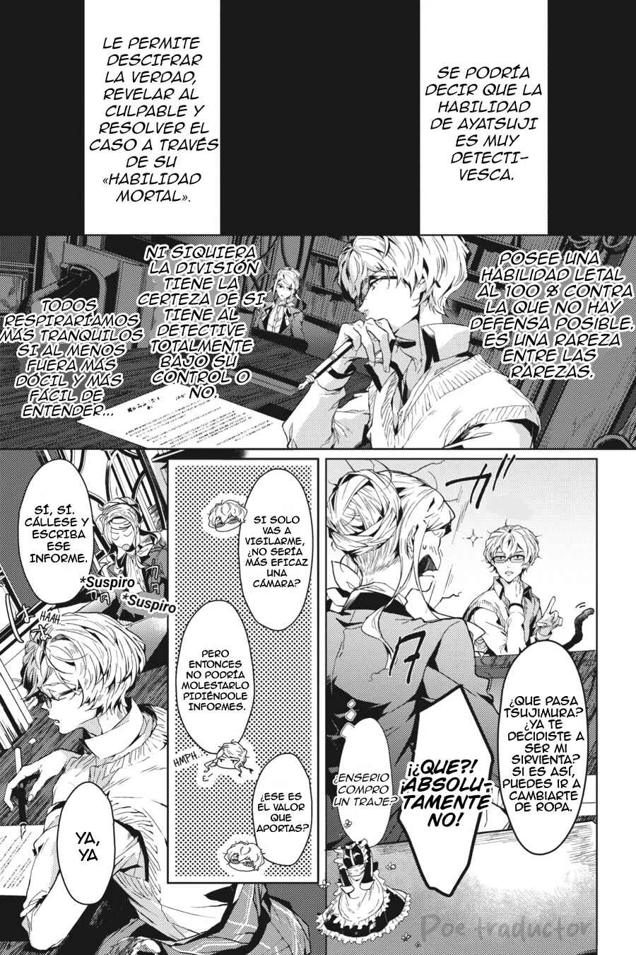 Bungo Stray Dogs Gaiden - Ayatsuji Yukito VS. Kyougoku Natsuhiko Capítulo 2: "Frente a la base secreta de la división especial (Mañana/soleado)" - Page 22
