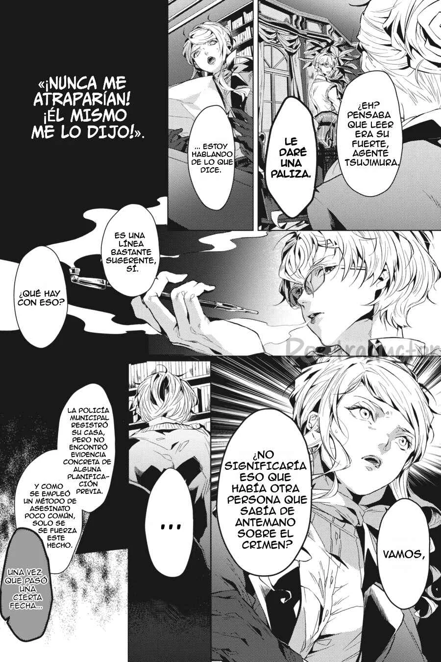 Bungo Stray Dogs Gaiden - Ayatsuji Yukito VS. Kyougoku Natsuhiko Capítulo 2: "Frente a la base secreta de la división especial (Mañana/soleado)" - Page 24