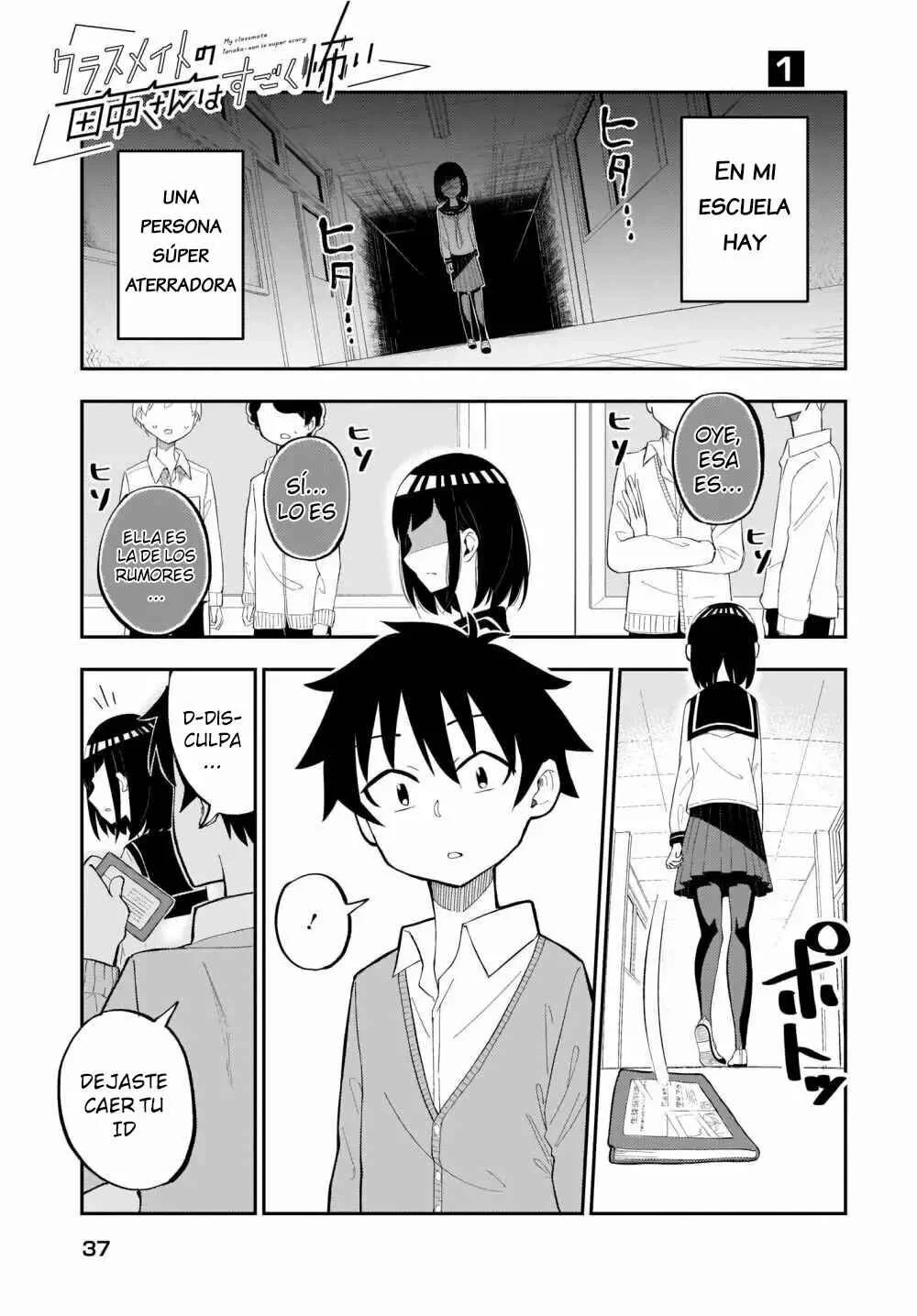 Classmate no Tanaka-san wa Sugoku Kowai Capítulo 1 - Page 2