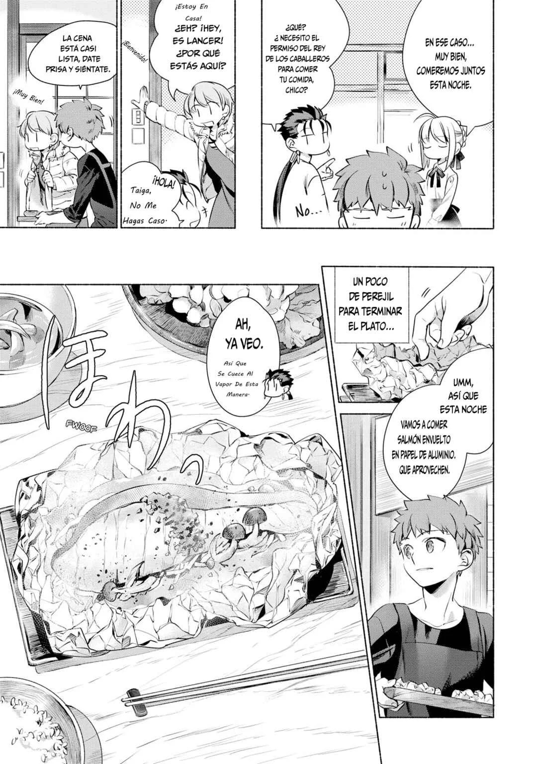 Emiya-san Chi no Kyou no Gohan Capítulo 2: Salmón y champiñones mantecosos en papel de aluminio - Page 8