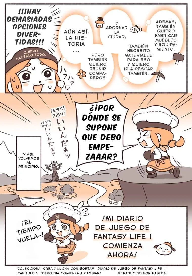 Goetam no Totte, Tsukutte,Sentte ~Fantasy Life i Play Nikki~ Capítulo 1: ¡Otro día comienza a cambiar! - Page 4