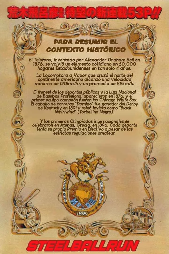 JoJo no Kimyou na Bouken: Part 7 - Steel Ball Run Capítulo 1: La Conferencia de Prensa Steel Ball Run  - Page 8