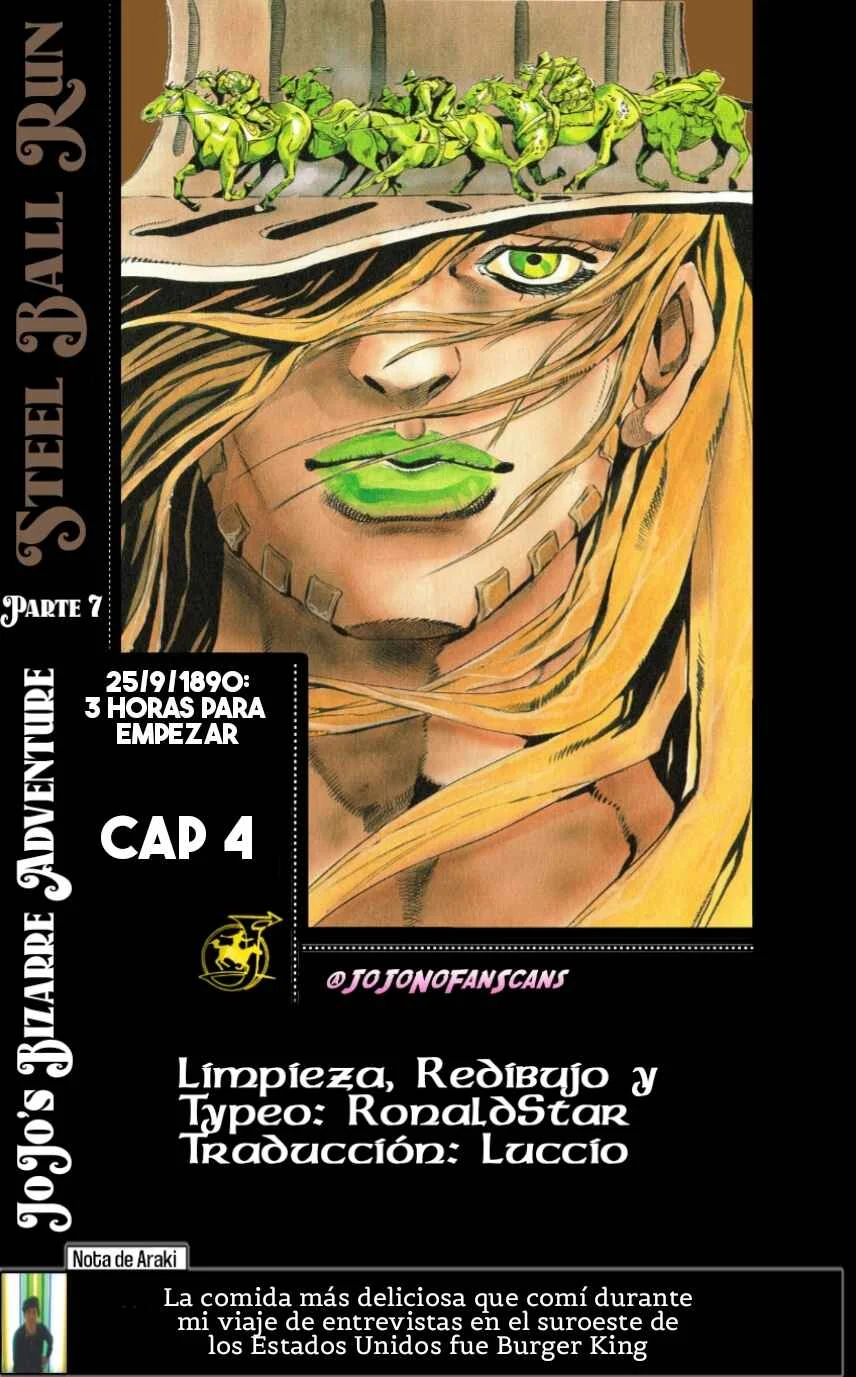 JoJo no Kimyou na Bouken: Part 7 - Steel Ball Run Capítulo 4: 25 de Septiembre 1890: 3 Horas para Empezar  - Page 27