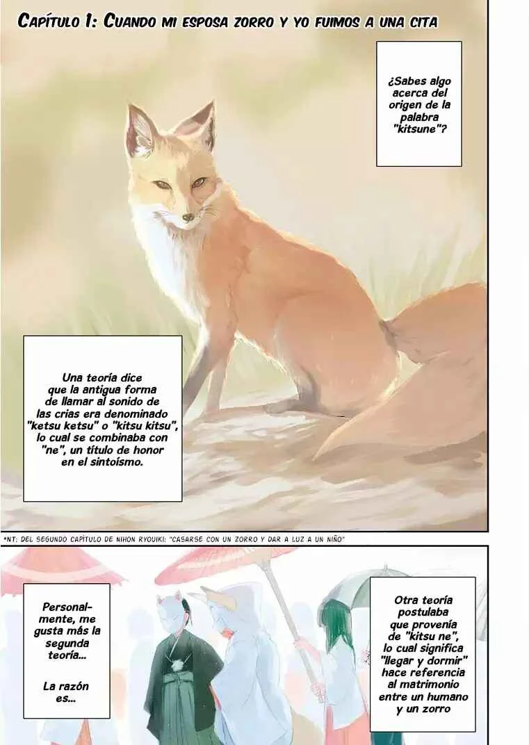 Kitsune no Oyome-chan Capítulo 1: Cuando mi esposa Kitsune y yo fuimos a una cita - Page 1