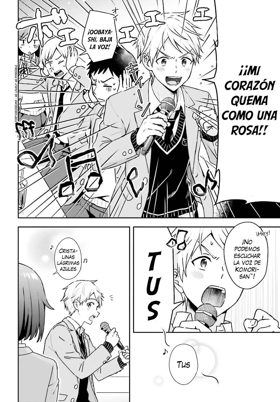 Koe no Chiisai Komori-san to Kusodeka Oogoe no Oobayashi-kun Capítulo 1 - Page 4