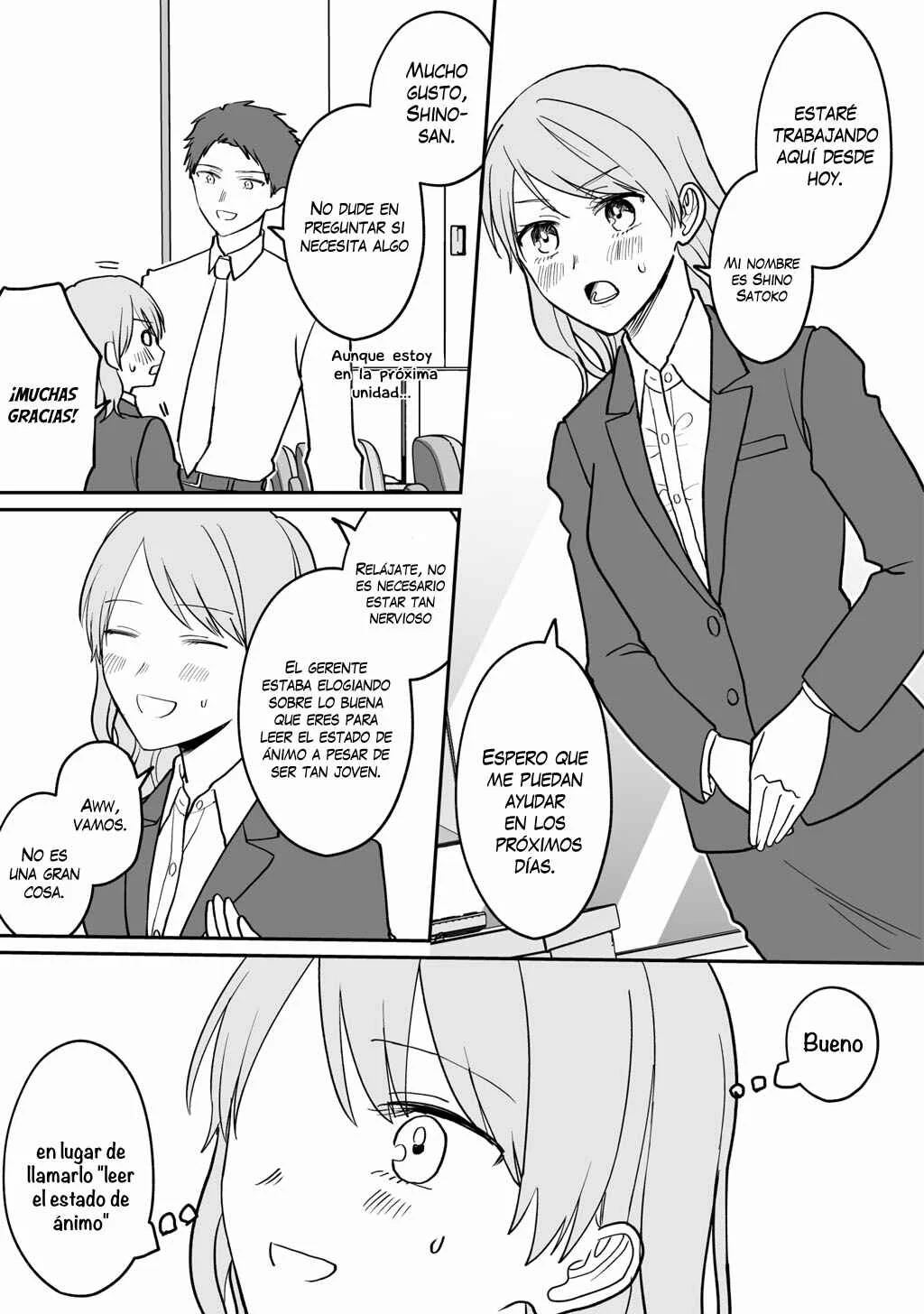Kuuki ga "Yomeru" Shinnyuu Shain to Buaisou na Senpai (Web Comic) Capítulo 1 - Page 2