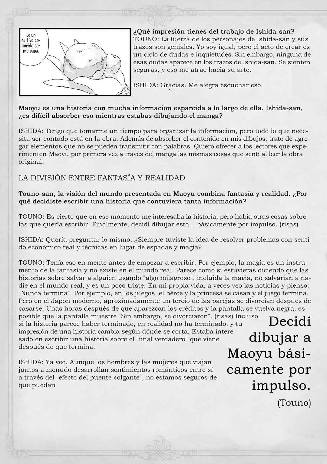 MAOYU : Archenemy and Hero “Become mine, Hero” “I refuse!” Capítulo 4.5: Extras Volumen 1 - Page 4