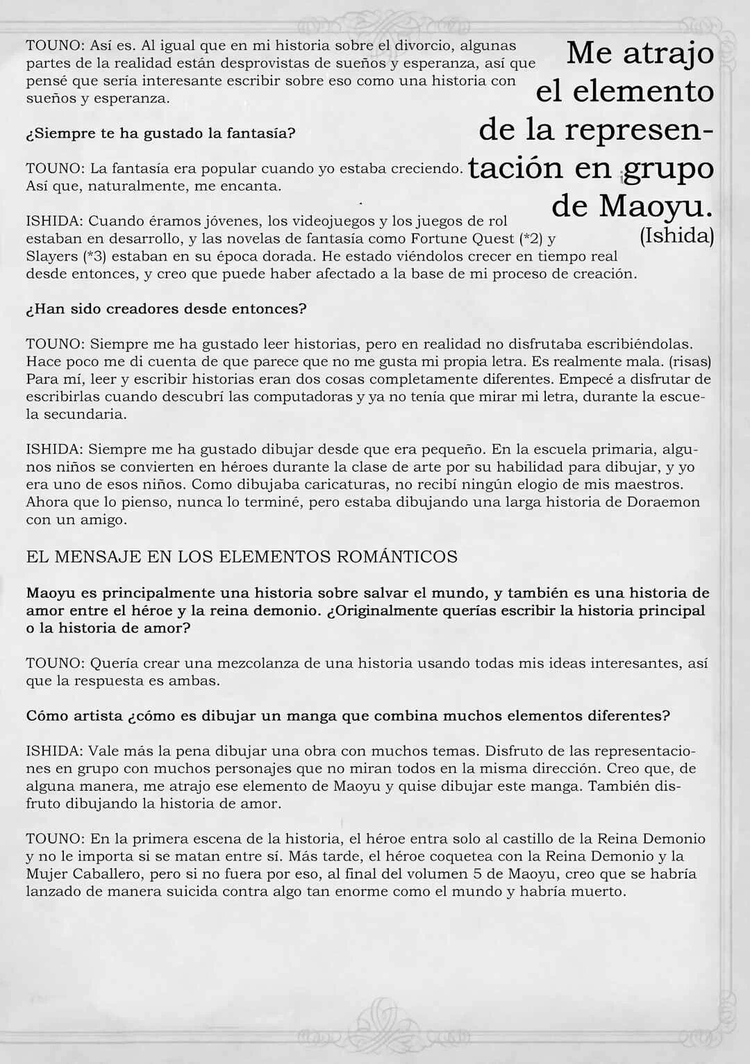 MAOYU : Archenemy and Hero “Become mine, Hero” “I refuse!” Capítulo 4.5: Extras Volumen 1 - Page 5