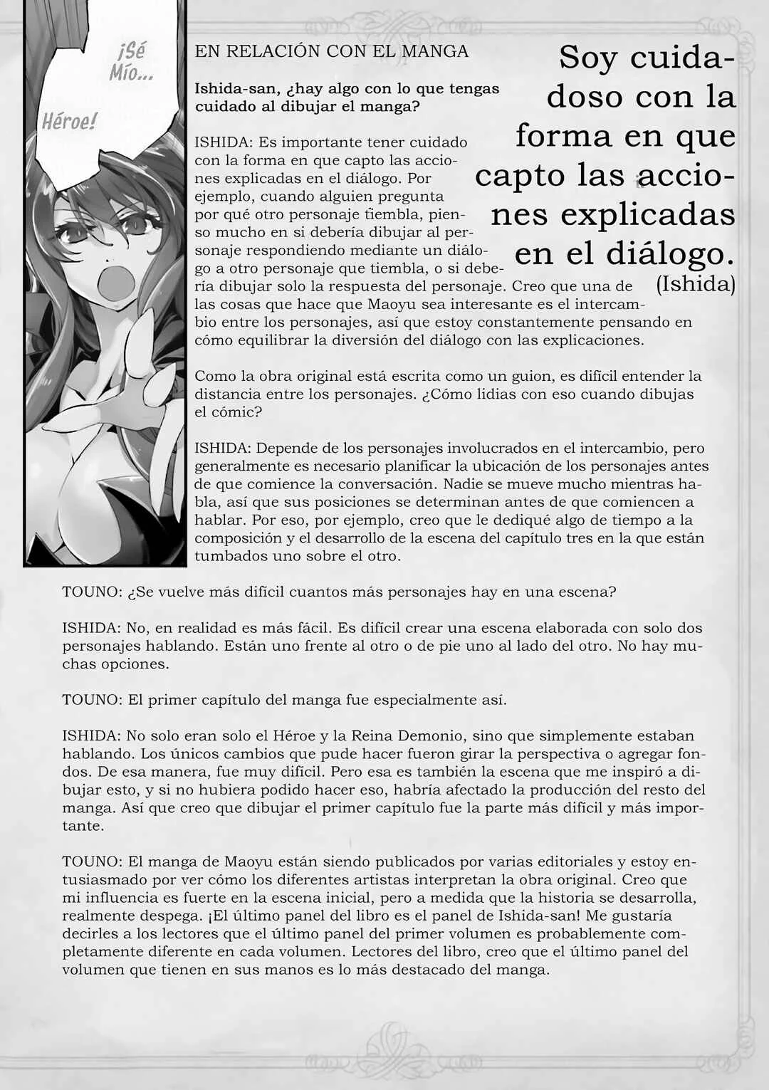 MAOYU : Archenemy and Hero “Become mine, Hero” “I refuse!” Capítulo 4.5: Extras Volumen 1 - Page 9