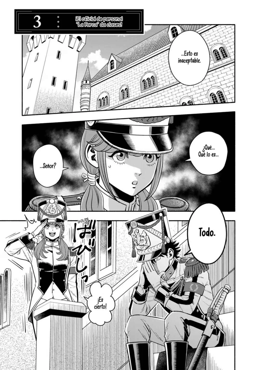 Musket Girls! ~Tensei Sanbou to Senretsu Otome-tachi~ Capítulo 3: ¡El oficial de personal "La Parca" da clases! - Page 1