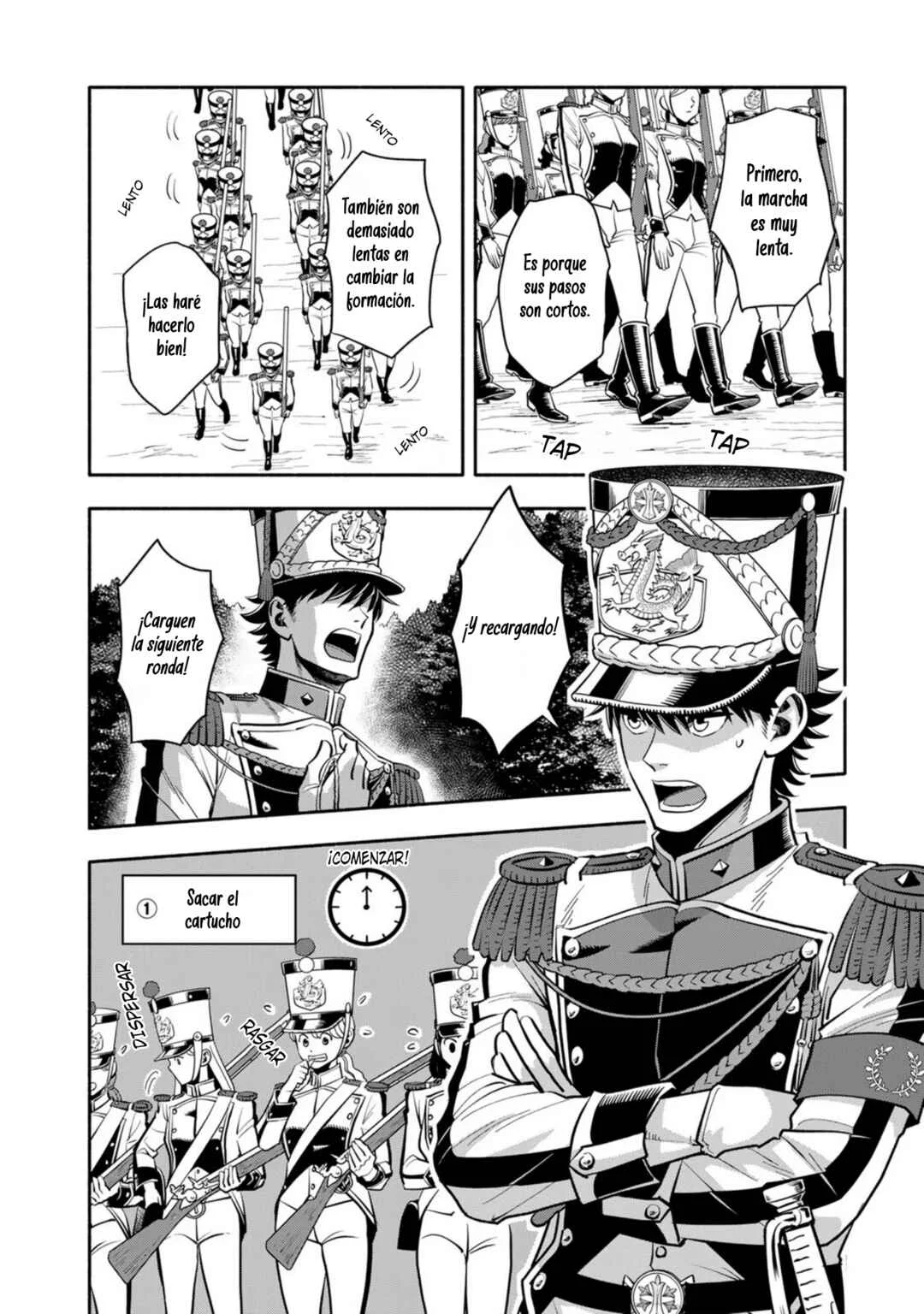 Musket Girls! ~Tensei Sanbou to Senretsu Otome-tachi~ Capítulo 3: ¡El oficial de personal "La Parca" da clases! - Page 2