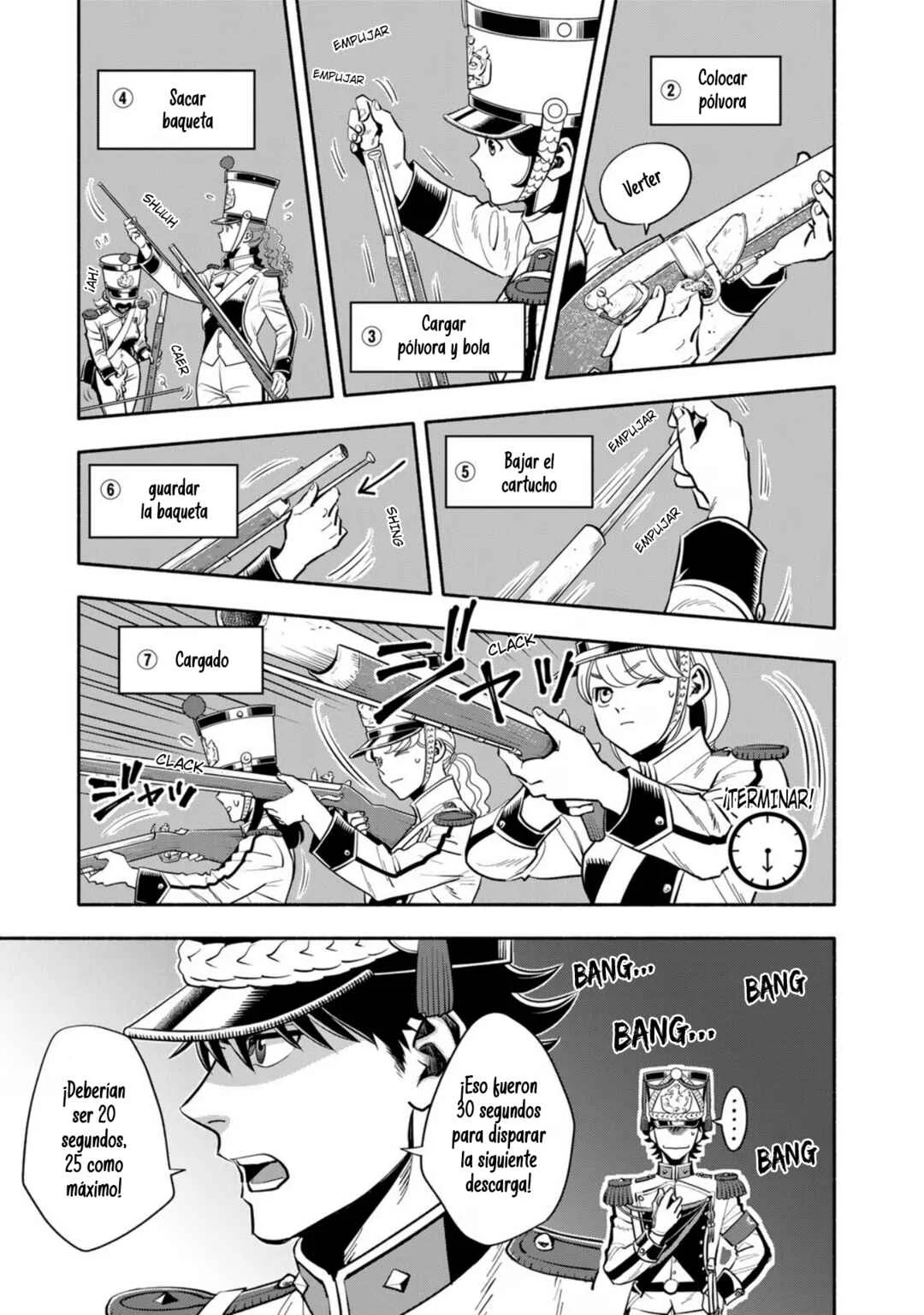 Musket Girls! ~Tensei Sanbou to Senretsu Otome-tachi~ Capítulo 3: ¡El oficial de personal "La Parca" da clases! - Page 3