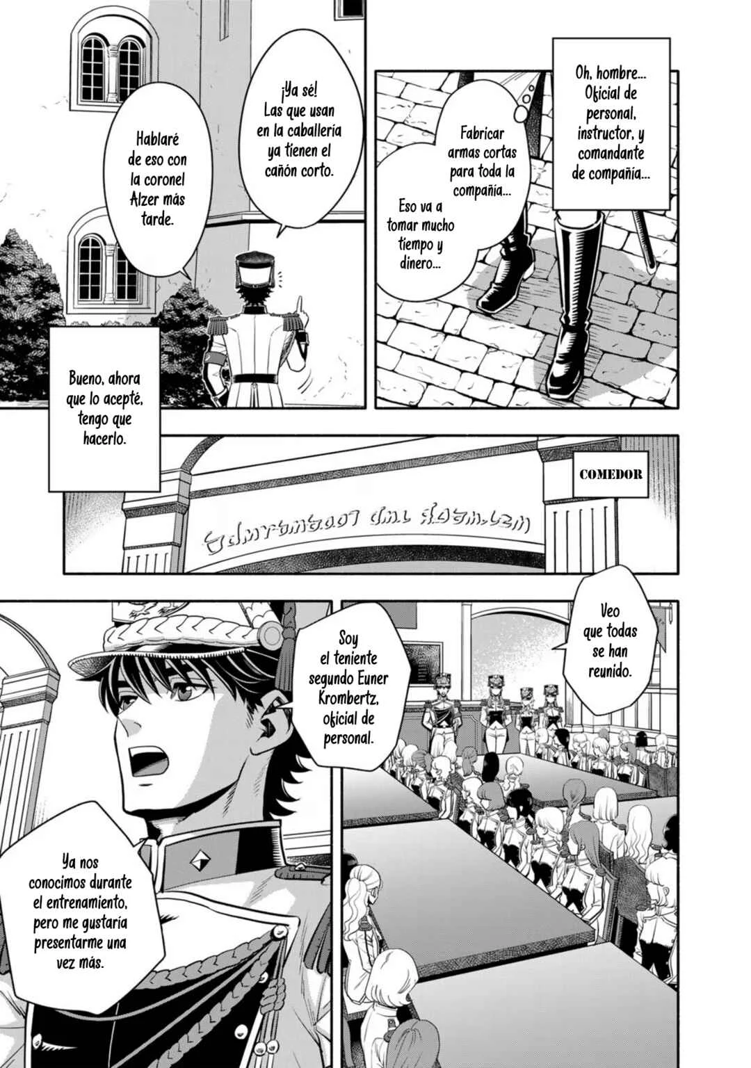 Musket Girls! ~Tensei Sanbou to Senretsu Otome-tachi~ Capítulo 3: ¡El oficial de personal "La Parca" da clases! - Page 5