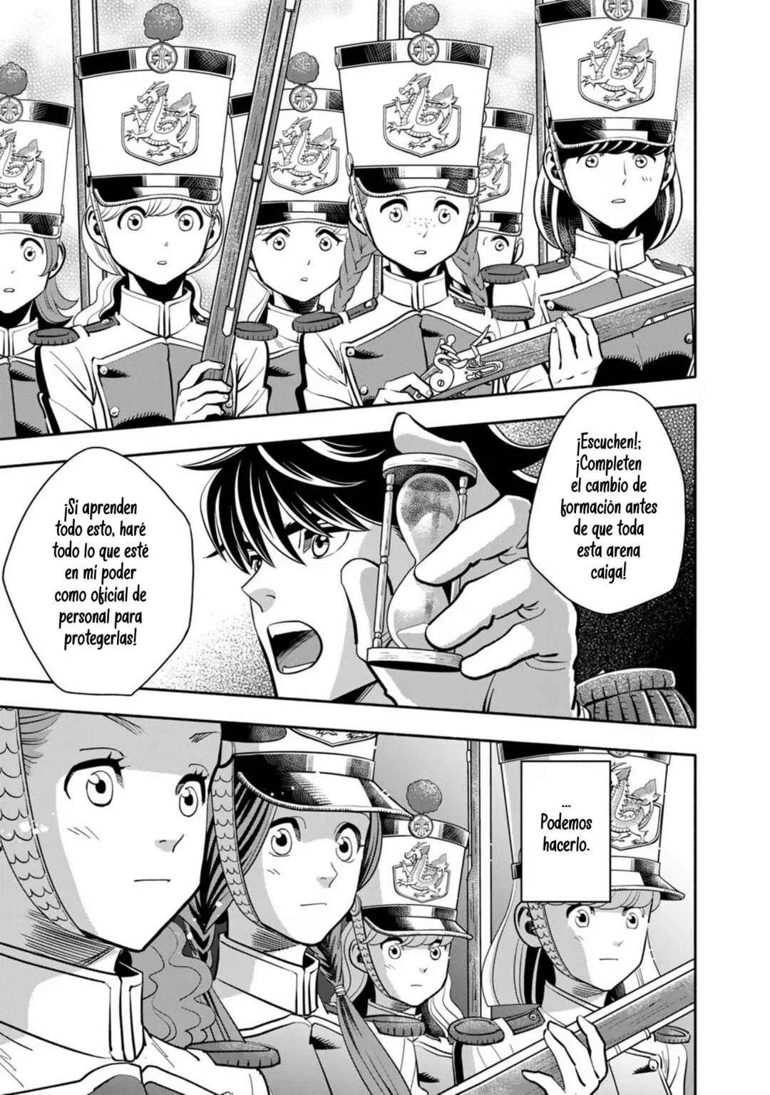 Musket Girls! ~Tensei Sanbou to Senretsu Otome-tachi~ Capítulo 3: ¡El oficial de personal "La Parca" da clases! - Page 25