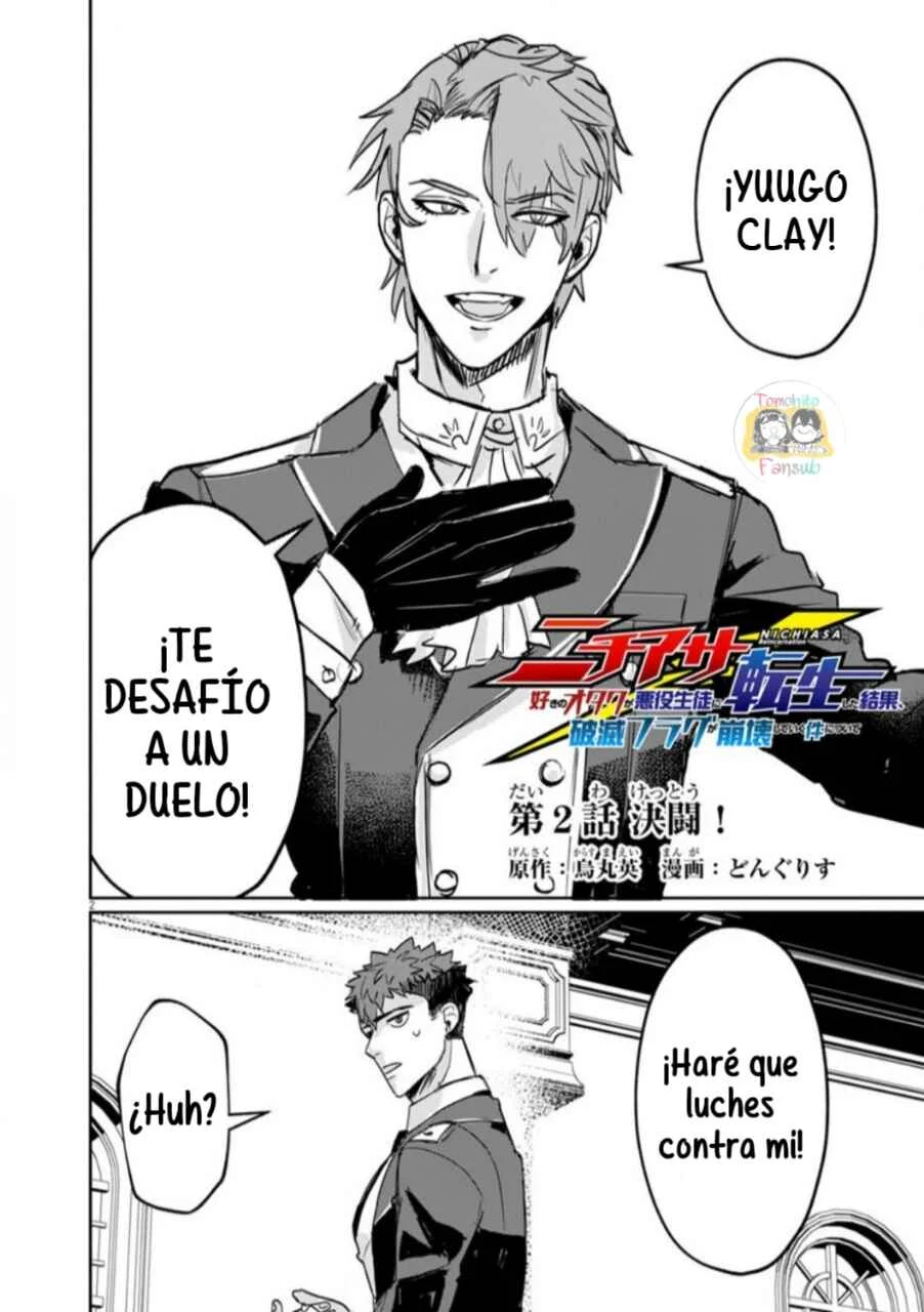 Nichiasa Suki no Otaku ga Akuyaku Seito ni Tenseishita Kekka, Hametsu Flag ga Houkaishiteiku Ken ni Tsuite Capítulo 2 - Page 3