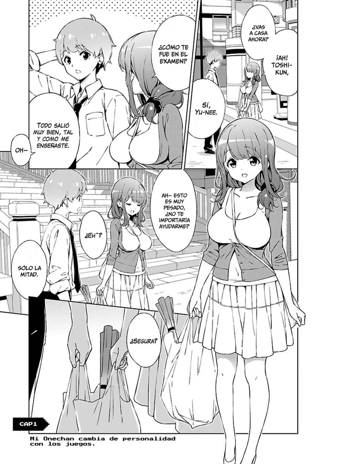 Onee-chan wa Game wo Suruto Hito ga Kawaru Onee-chan Capítulo 1: Mi onechan cambió su personalidad con un juego de fútbol. - Page 1