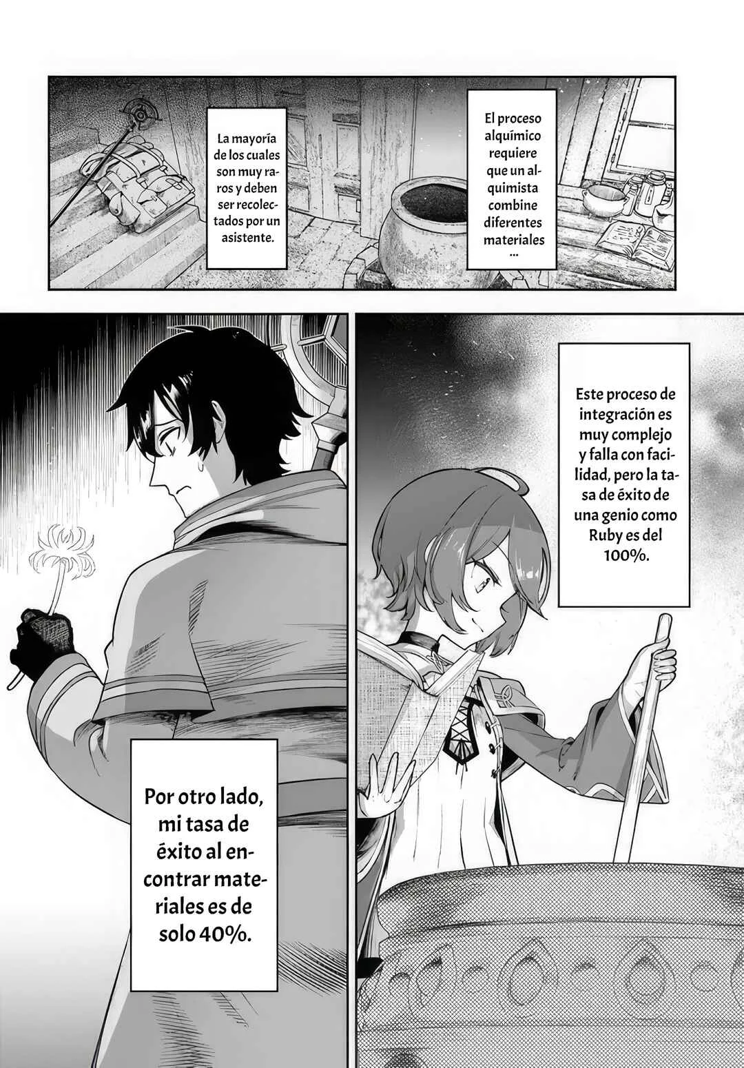 Ore Igai Dare mo Saishu Dekinai Sozai na no ni "Sozai Saishuritsu ga Hikui" to Pawahara suru Osananajimi Renkinjutsushi to Zetsuen shita Senzoku Madoushi, Henkyou no Machi de Slow Life wo Okuritai. Capítulo 1: Una Genio Alquimista y Un Asistente Incompetente - Page 4