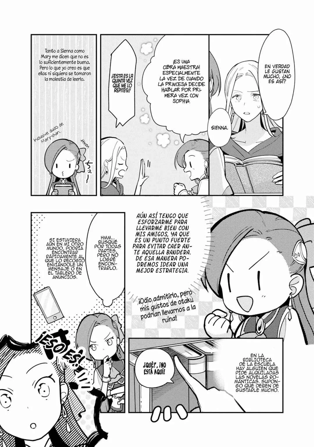 Otome Game no Hametsu Flag shika nai Akuyaku Reijou ni Tensei shite shimatta... Zettai Zetsumei! Hametsu Sunzen Hen Capítulo 12: Sus grandiosas novelas románticas - Page 4